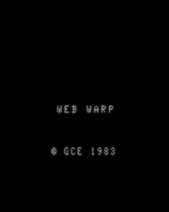 WebWarp title screen for Vectrex